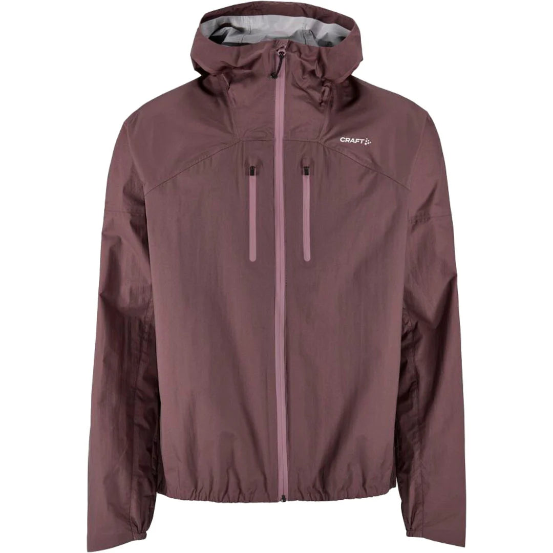 Maroon jacket with a hood on a white background
