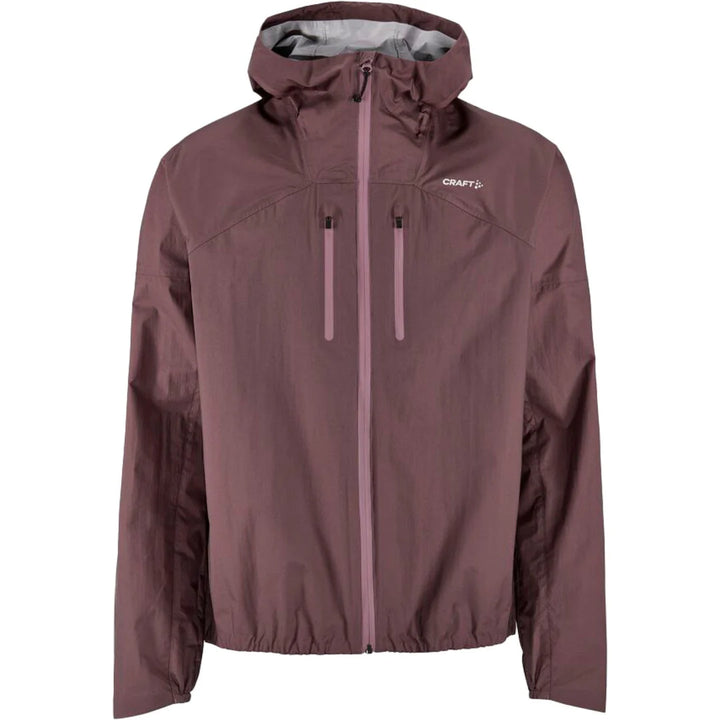 Maroon jacket with a hood on a white background
