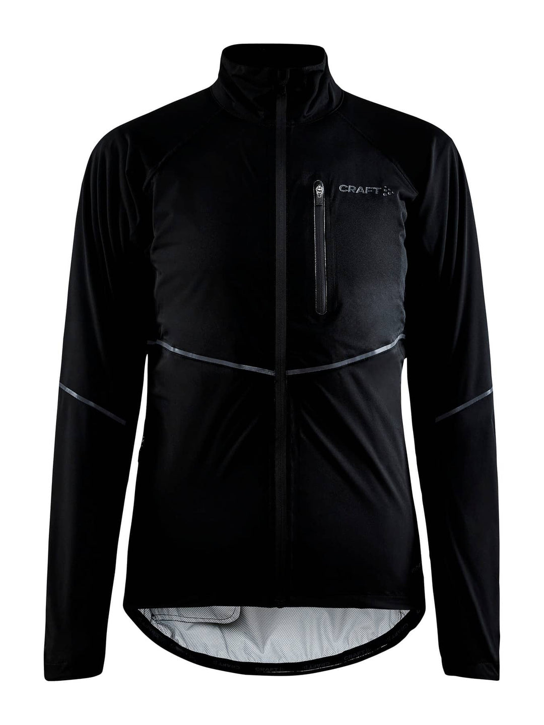Craft ADV Endur Hydro women’s waterproof cycling jacket in black.