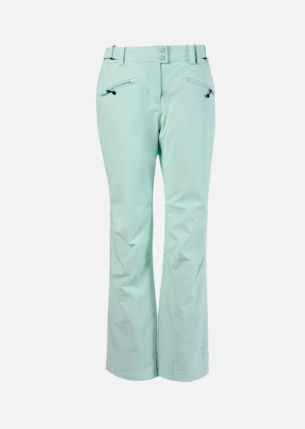 WATTS Bardo light blue ski pants with Dupore-X® 20K/20K waterproof stretch fabric and fitted feminine design.