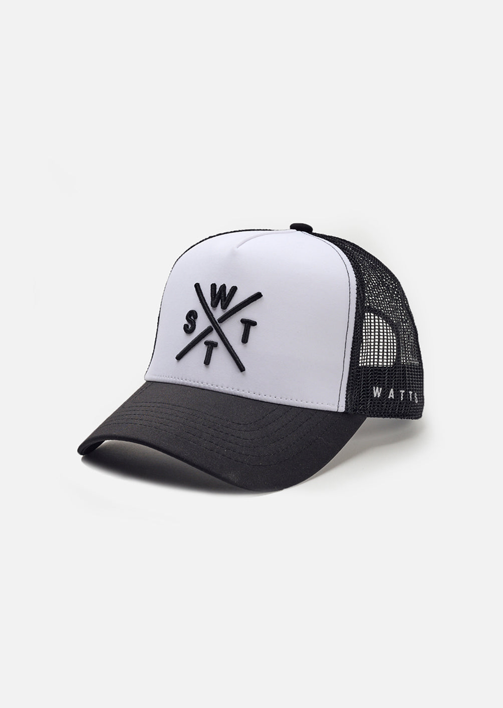 WATTS R-Tribe Cap in Mix White &amp; Black – front view