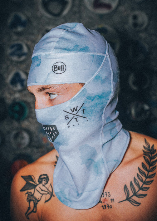 blue Stretch thermal face mask for skiing and snowboarding