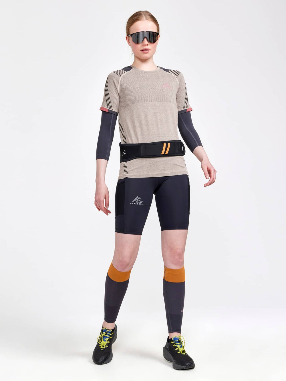 Craft Pro Trail Fuseknit SS Tee Women’s with advanced ventilated Fuseknit fabric and lightweight performance fit. ON MODEL