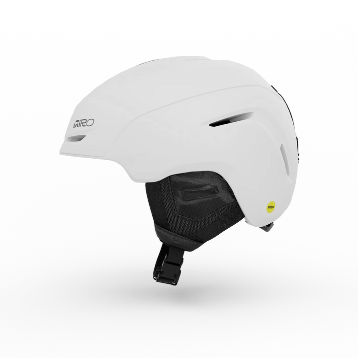 White helmet with black interior and Giro logo on a white background