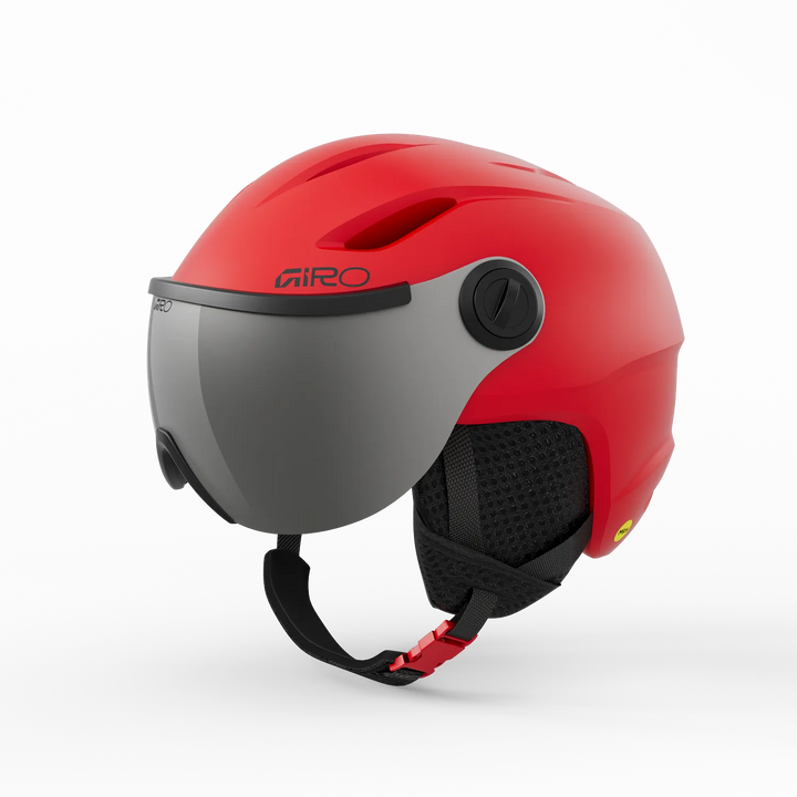 Giro Buzz MIPS Kids Ski Helmet with MIPS protection, adjustable fit system, and lightweight In-Mold construction. red
