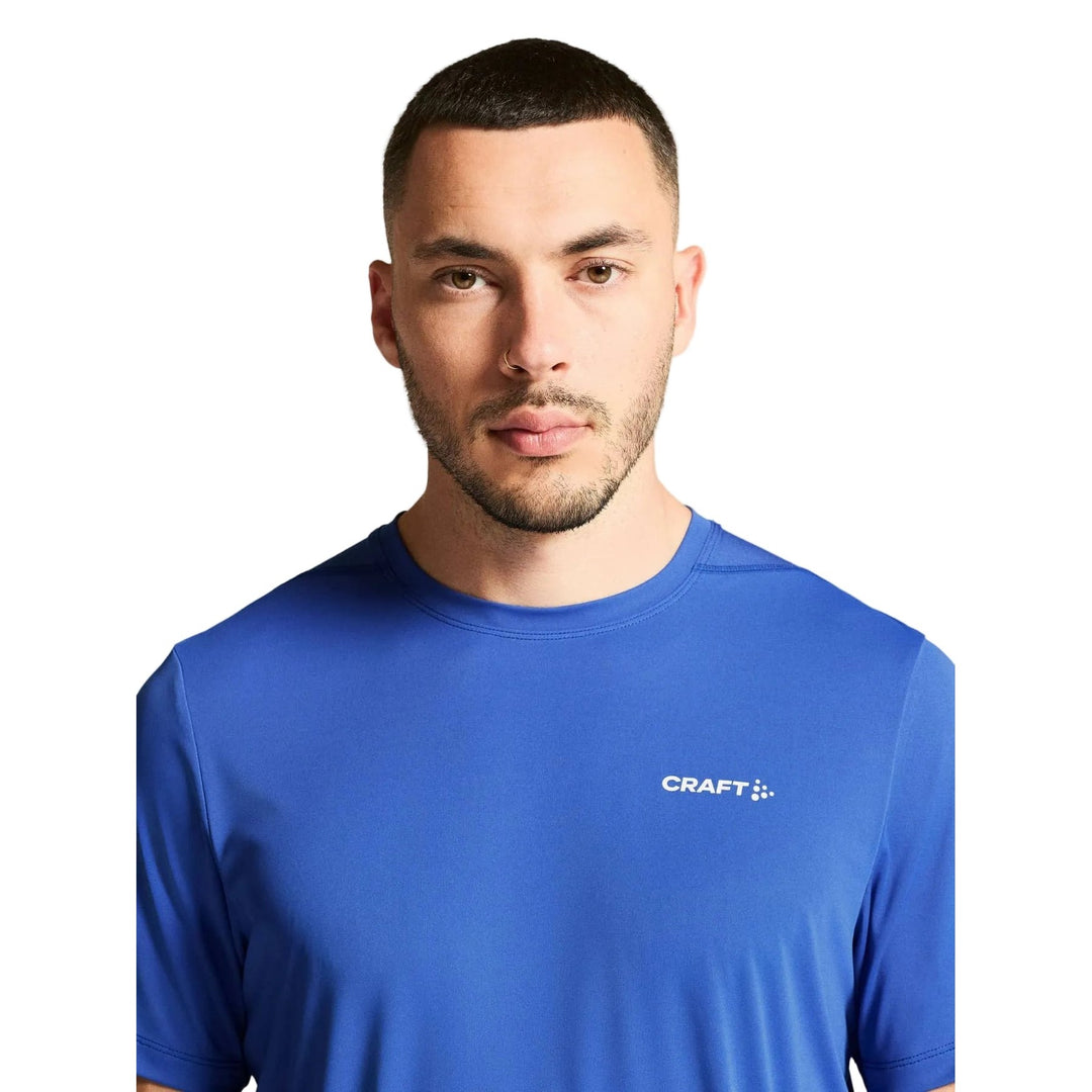Close-up view of the recycled polyester fabric on the Craft Core Essence SS Tee 2 Men&