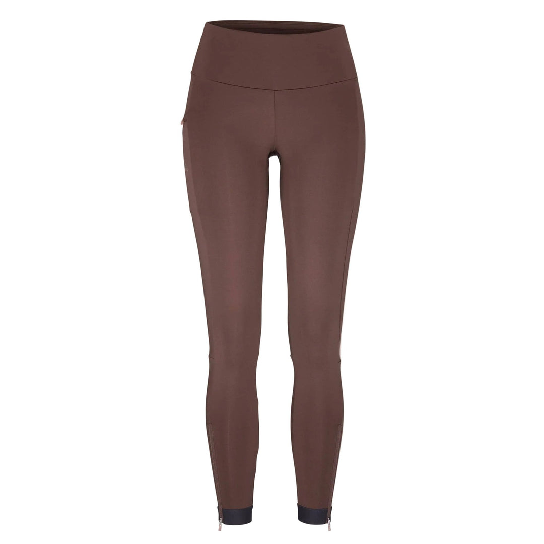 Brown leggings on a beige background