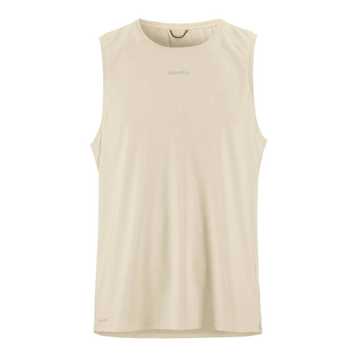 Beige sleeveless top on a white background