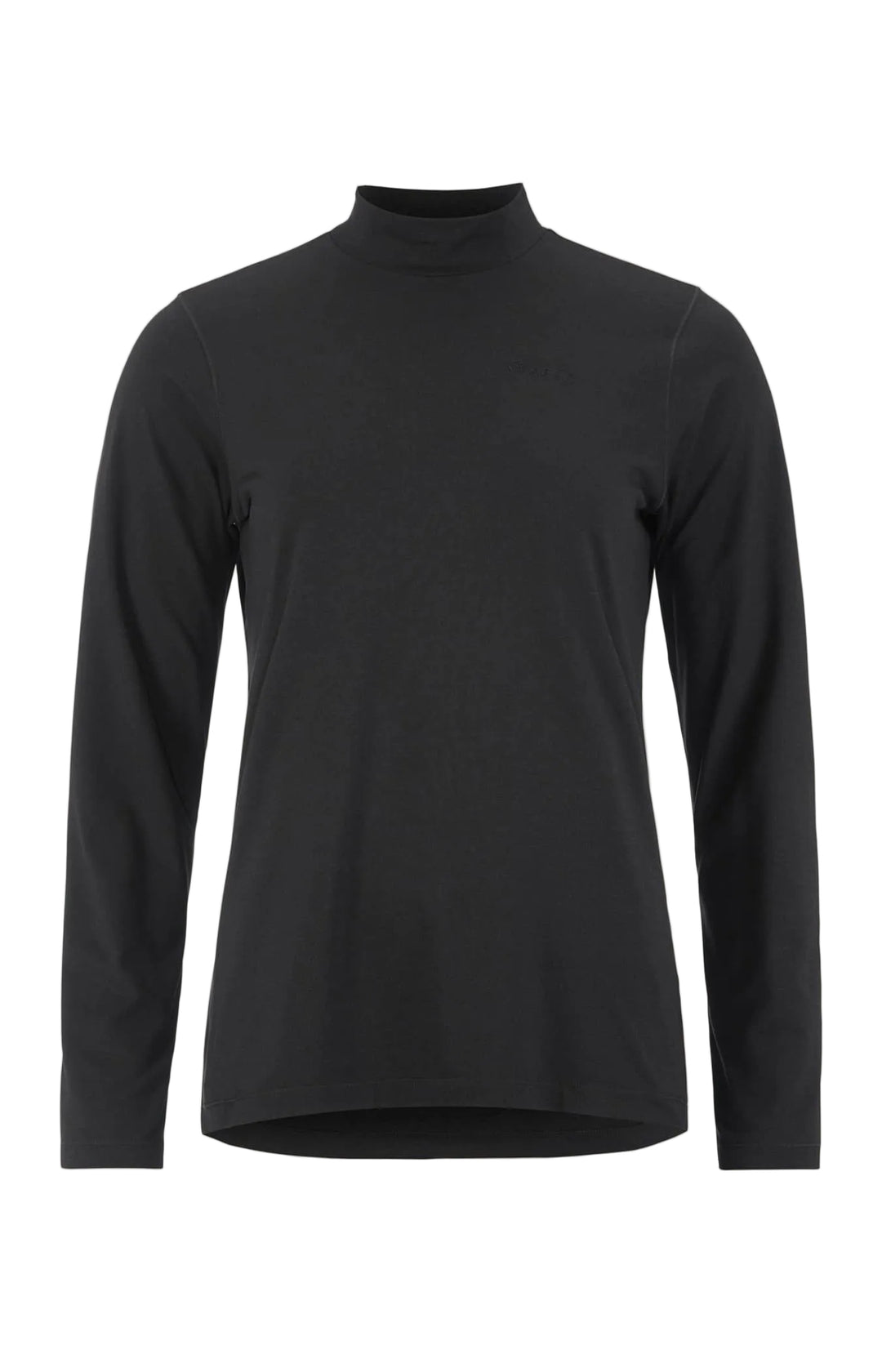 Black long-sleeve shirt on a beige background