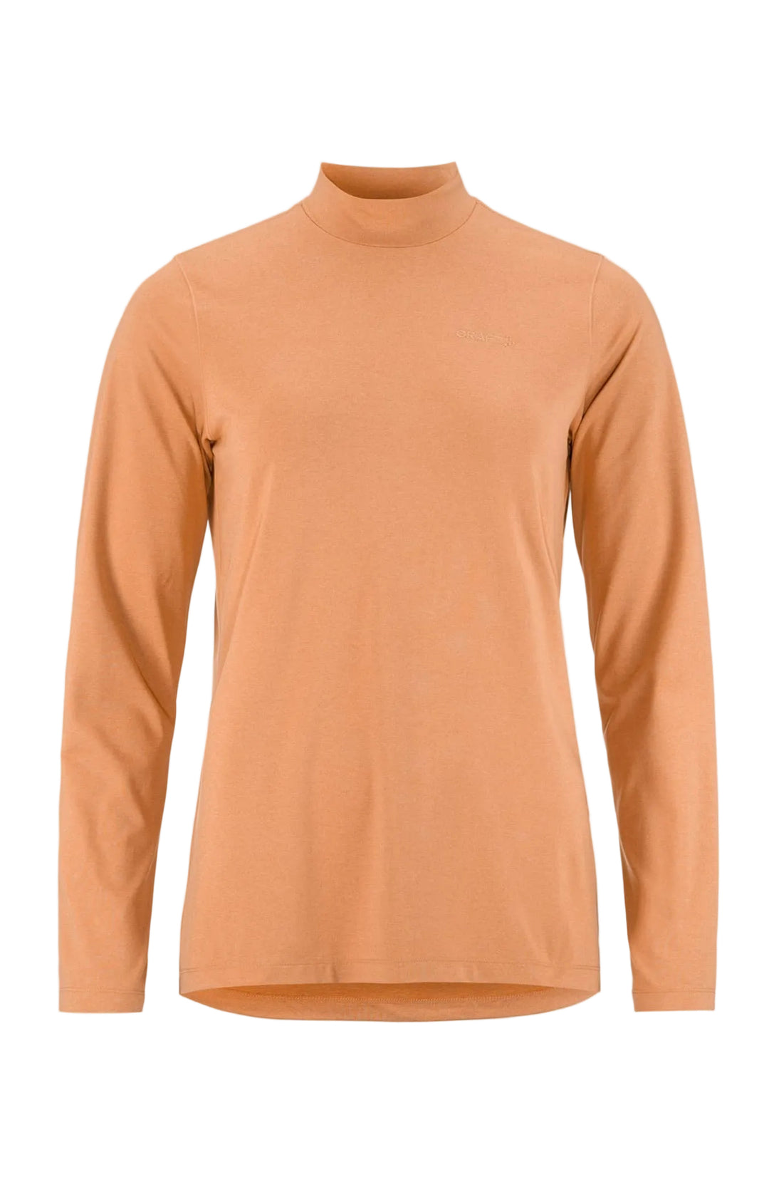 Orange long-sleeve shirt on a beige background