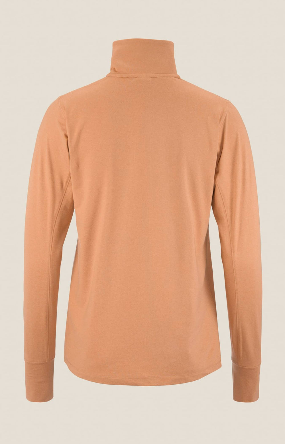 Brown turtleneck sweater on a beige background