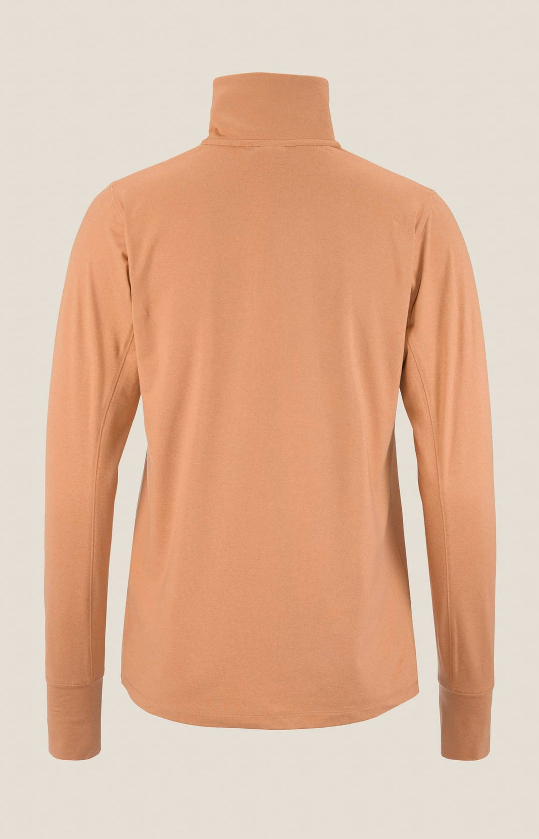 Brown turtleneck sweater on a beige background