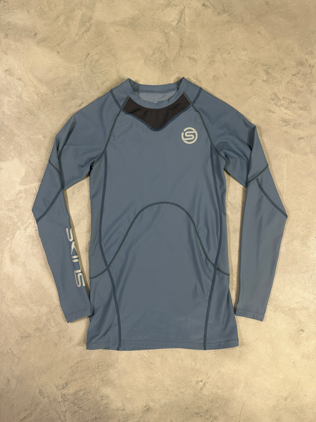 SKINS Series-3 Men’s Long Sleeve Compression Top – Blue Grey
