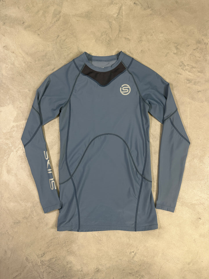 SKINS Series-3 Men’s Long Sleeve Compression Top – Blue Grey