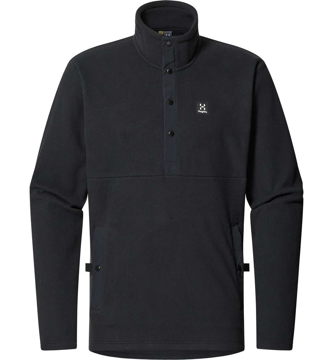 Black jacket with a brand logo on a white background