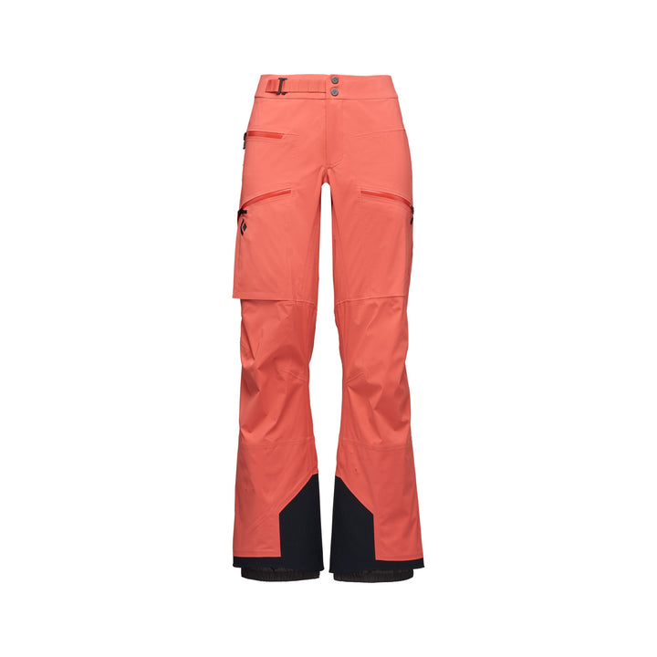 Black Diamond Women’s Recon LT Stretch Pants with BD.dry 3-layer waterproof membrane, four-way stretch fabric, side vents, and reinforced insteps.