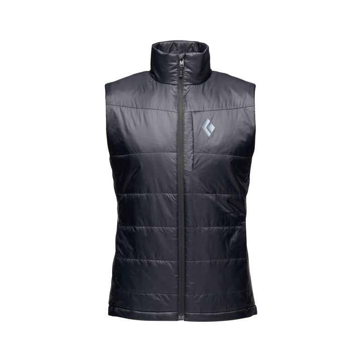 Black Diamond Men’s Solution 2.0 Vest with lightweight synthetic insulation, stretch-woven outer fabric, full-zip design, and athletic performance fit.