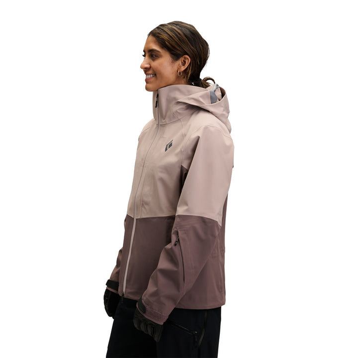 Black Diamond W Recon Stretch Shell - Pale Mauve-Dark Mauve side