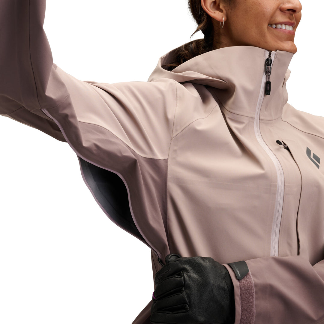 Black Diamond Women’s Recon Stretch Shell - Pale Mauve-Dark Mauve