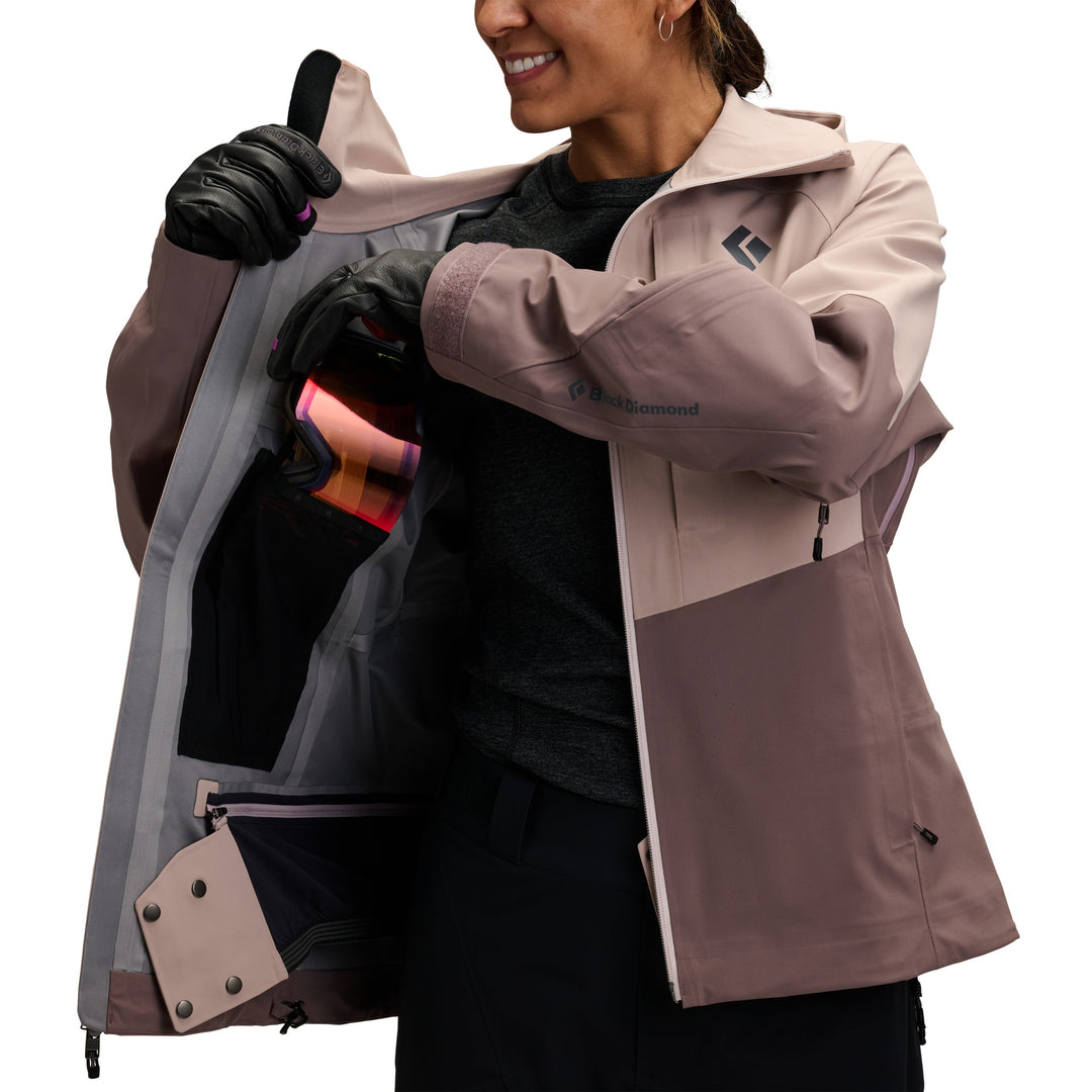 Black Diamond Women’s Recon Stretch Shell - Pale Mauve-Dark Mauve
