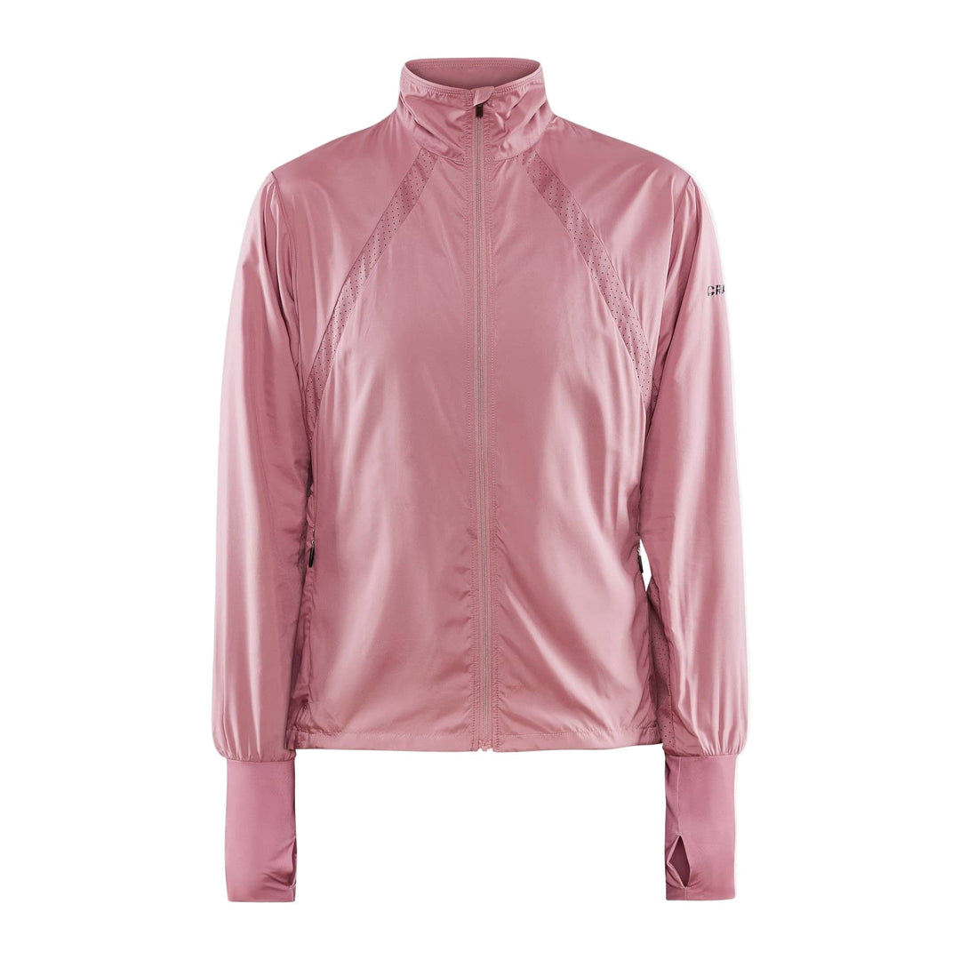 Women's ADV Essence Wind Jacket in lightweight, wind-resistant fabric with full zip and high collar.