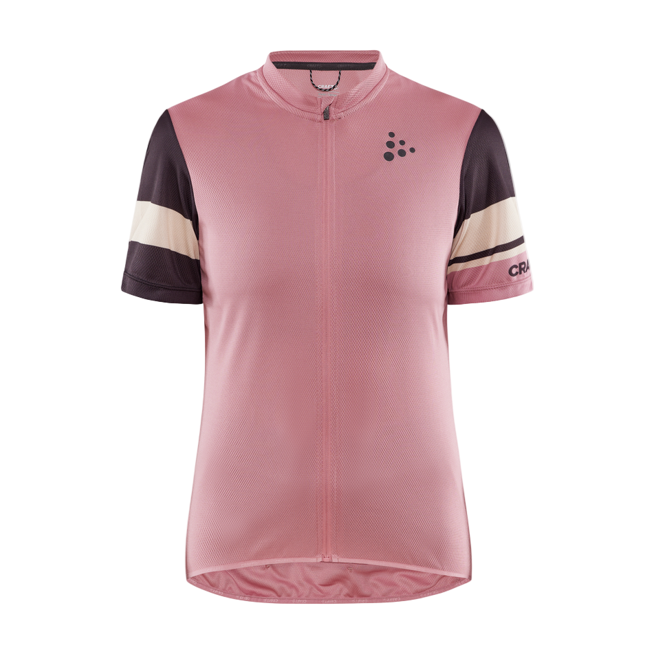 Soft, stretchy women’s bike jersey from Craft with a full zip, secure hem and rear storage pockets.
