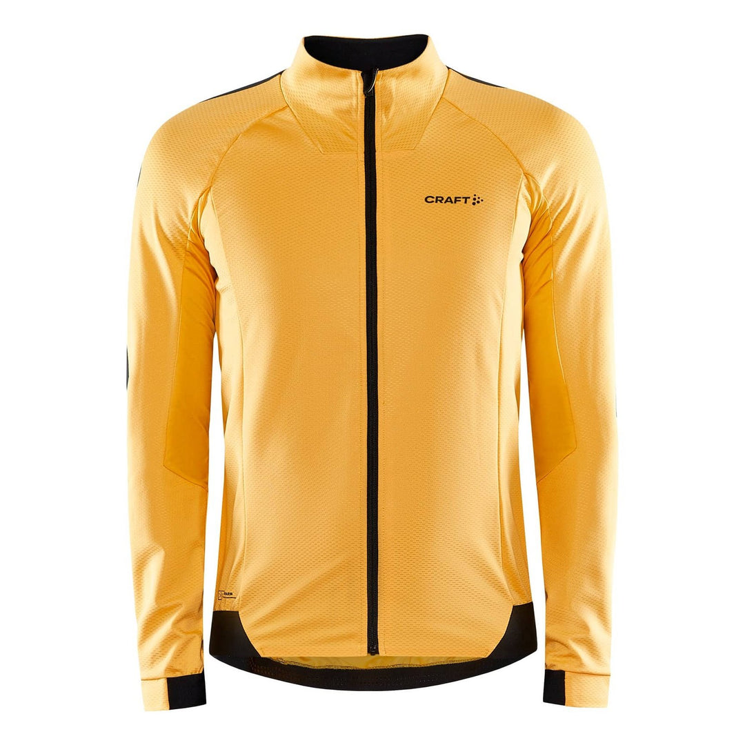 Yellow jacket with black zipper and Craft logo on a white background