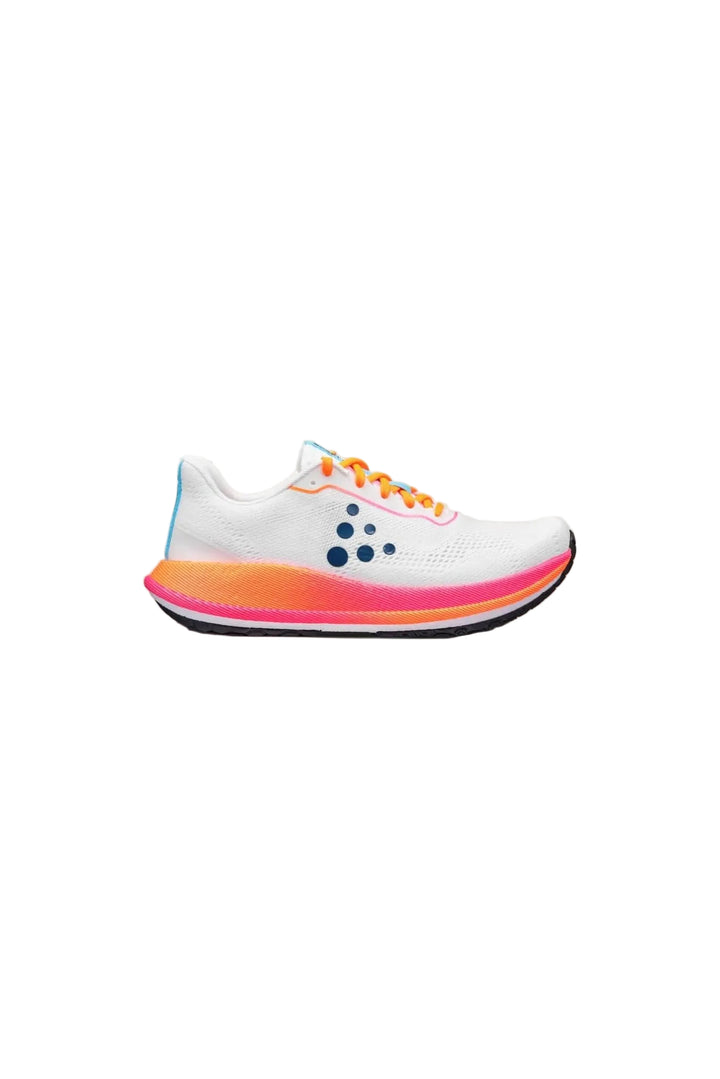 Colorful running shoe on a beige background