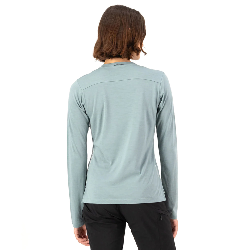Dew Desert Sage for women. Breathable, moisture-wicking MTB jersey built for all-day trail performance.