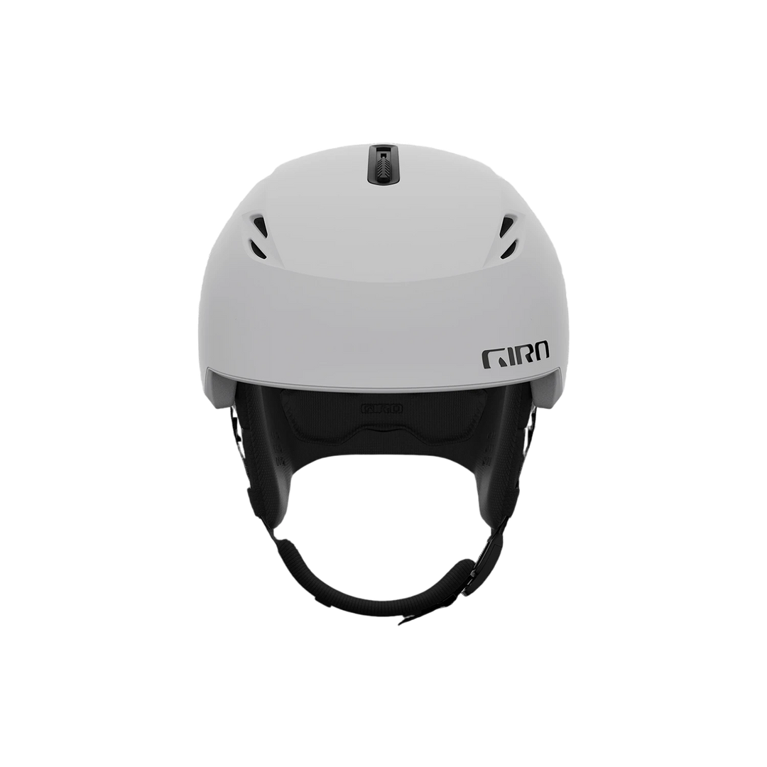 Front profile of Giro Grid Spherical Helmet in Matte Light Grey showing vent layout