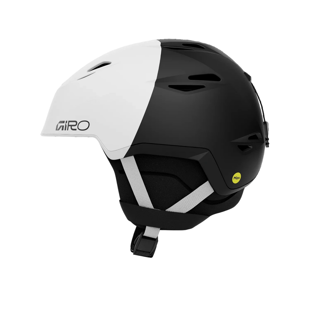 Side view of Giro Grid Spherical Helmet Matte White/Black showing ventilation and fit dial.
