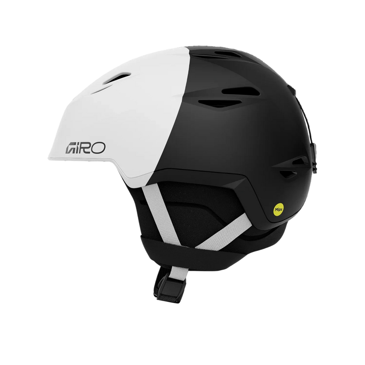 Side view of Giro Grid Spherical Helmet Matte White/Black showing ventilation and fit dial.