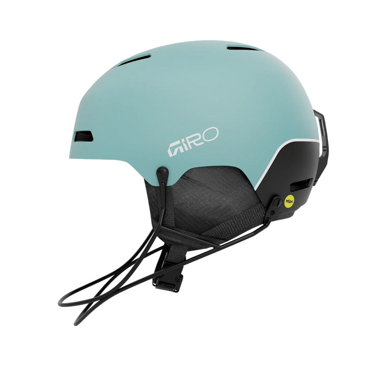 Side view of Giro Ledge SL MIPS Helmet Light Blue showing fit dial and shell design.