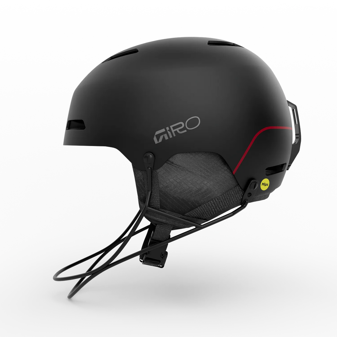 Side view of Giro Ledge SL MIPS Helmet Matte Black showing fit dial and shell design