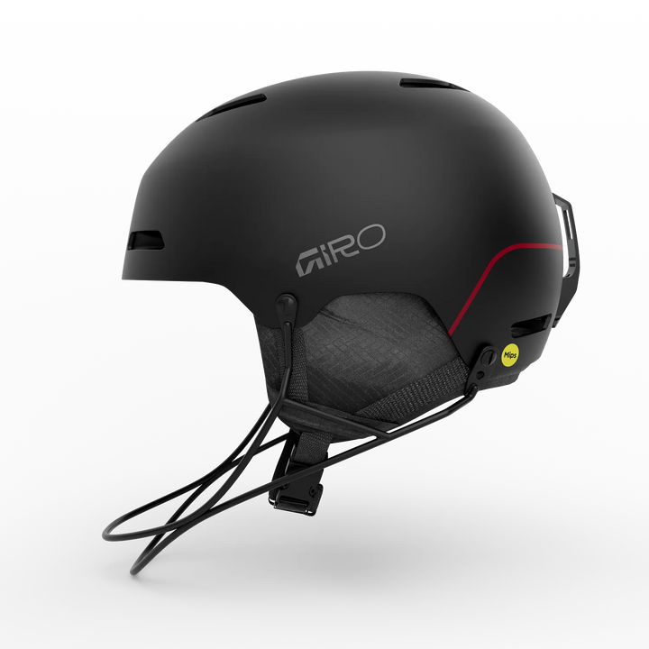 Side view of Giro Ledge SL MIPS Helmet Matte Black showing fit dial and shell design