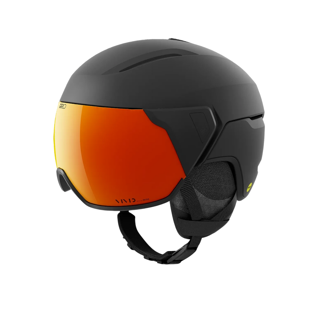 Giro Orbit Spherical Helmet in Matte Black / Vivid Ember with integrated visor