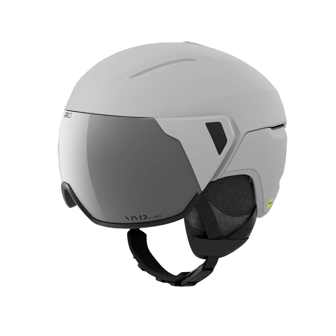 Giro Orbit Spherical Helmet in Matte Light Grey / Vivid Onyx with integrated visor.