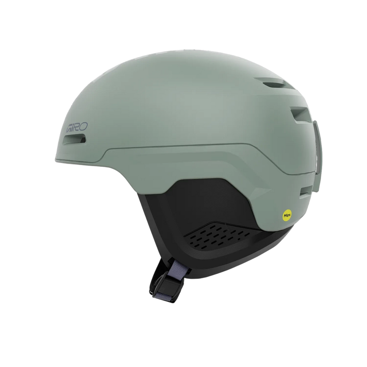 Side view of Giro Owen Spherical Helmet Matte Glacier Green showing fit dial and vents
