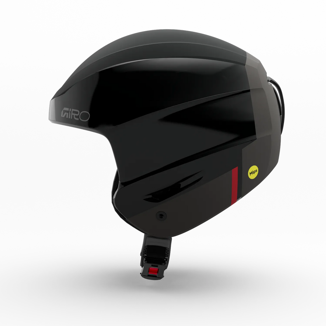 Side profile of Giro Strive MIPS Helmet Black showing shell and vent detail.