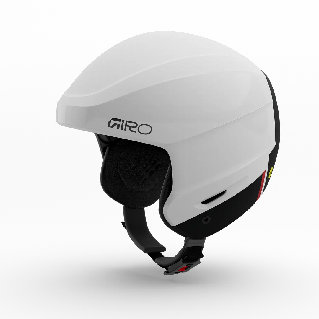 Giro Strive MIPS Helmet in White, racing fiberglass shell design