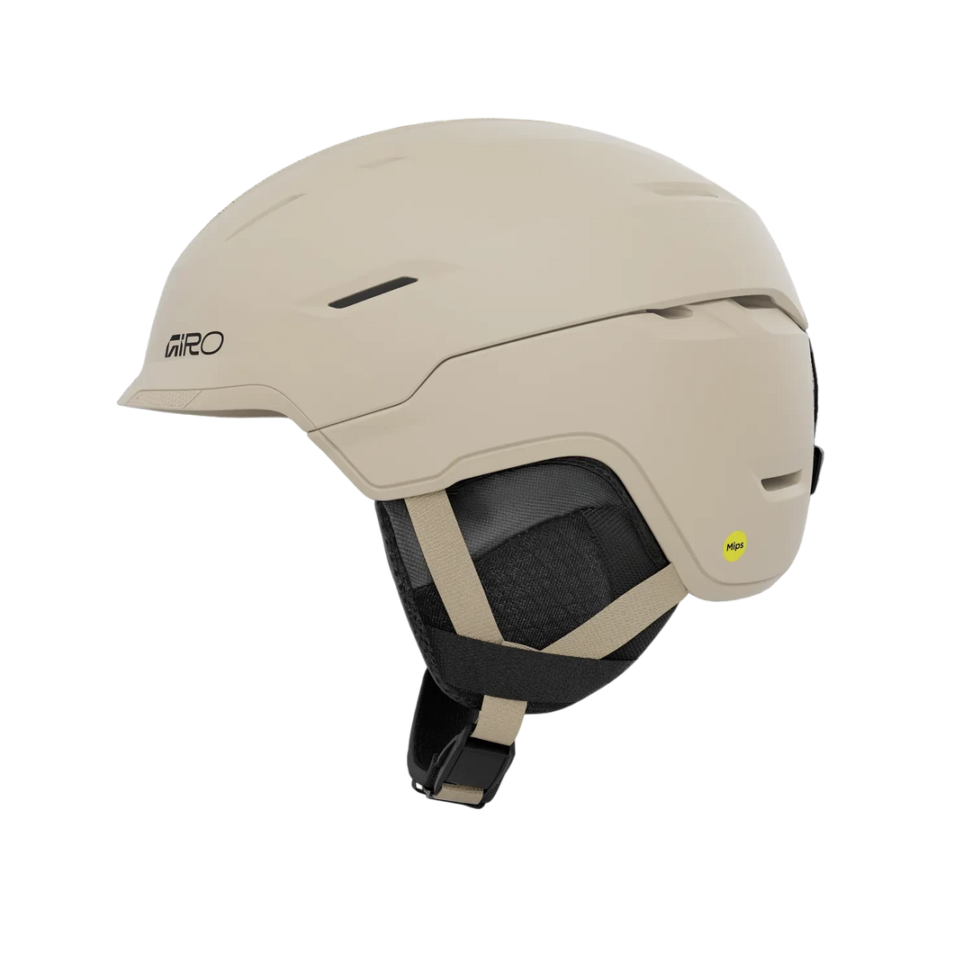 Side view of Giro Tor Spherical Helmet Matte Stone showing fit dial and ventilation system