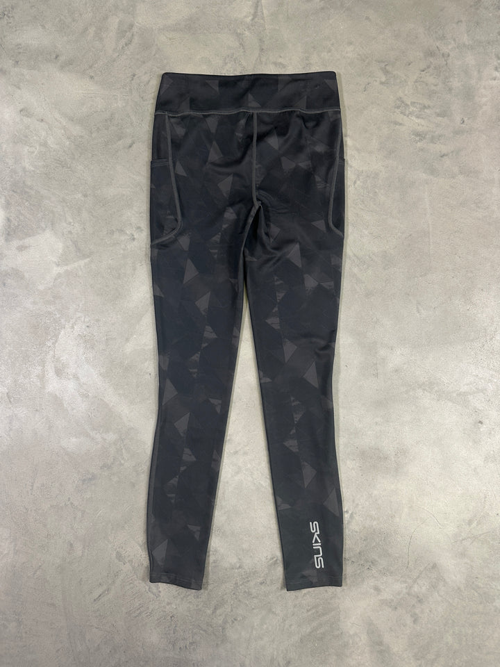 SKINS SERIES-3 Women’s Long Tights PKT 2.0 – Charcoal Geo