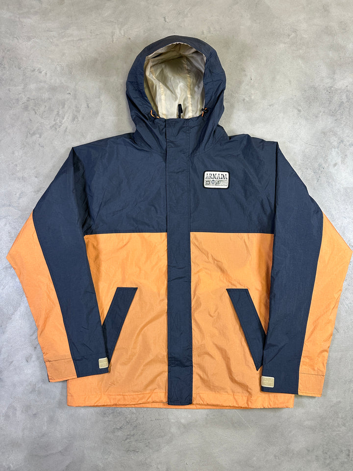 Armada Murph lightweight windbreaker jacket with wind-resistant fabric and relaxed fit. Sienna indigo