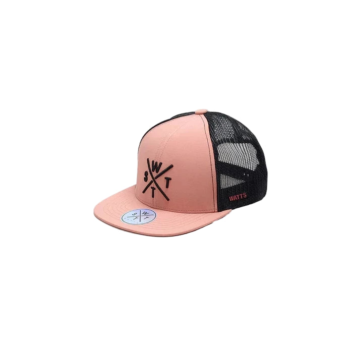 WATTS R-Cruz Cap Pink — front view with embroidered logo and structured visor