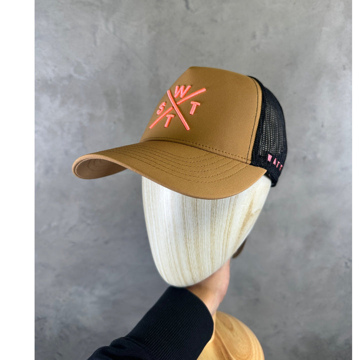WATTS Tribe Cap - Brown Pink Neon