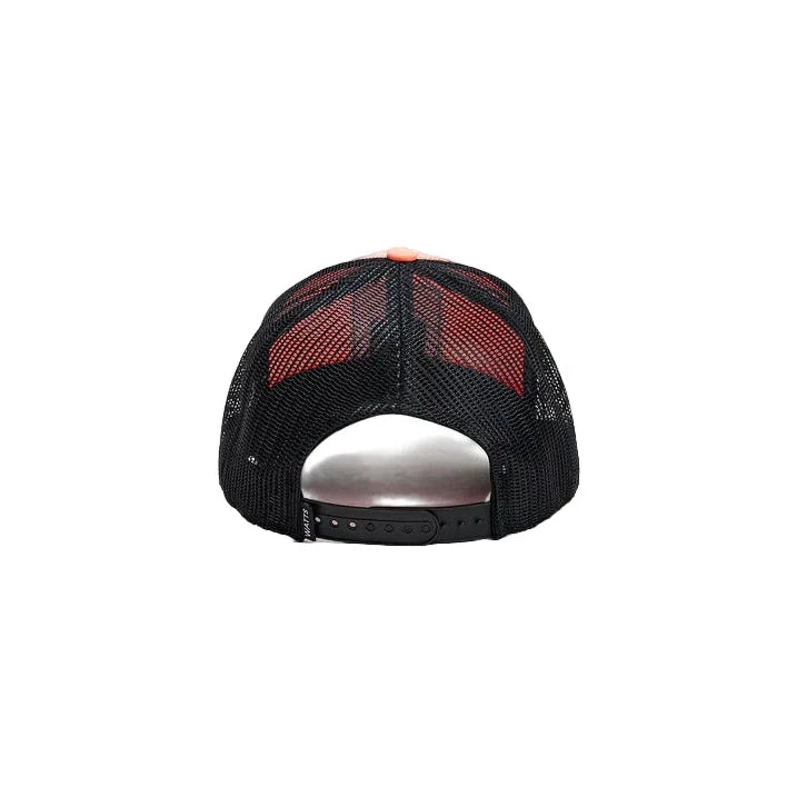 Side view of X-Tribe Cap Neon Coral, recycled-polyester sporty cap.