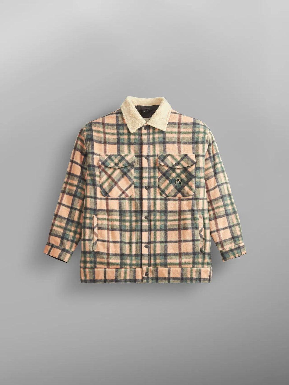 Plaid shirt with a collar on a gray background