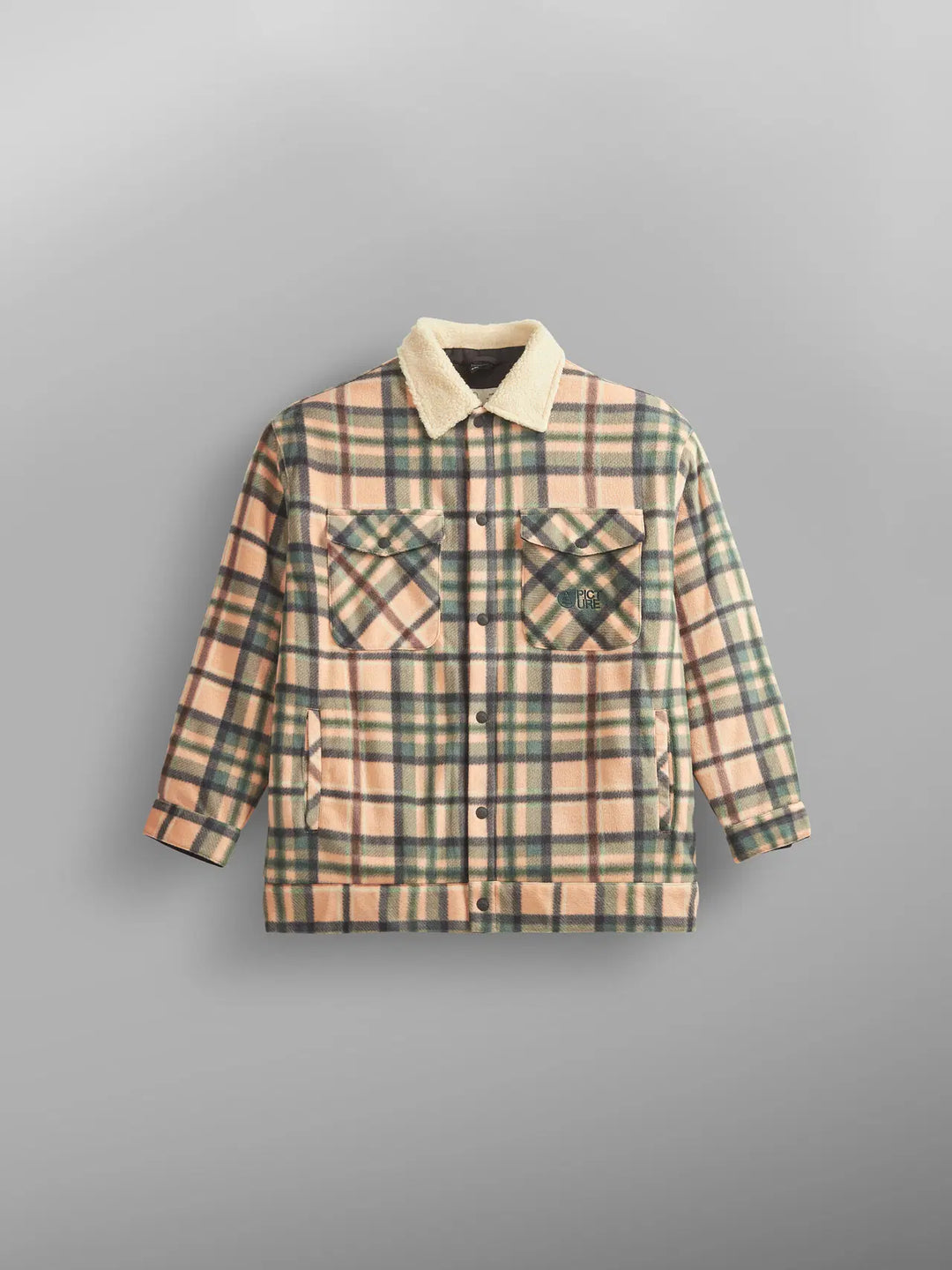 Plaid shirt with a collar on a gray background