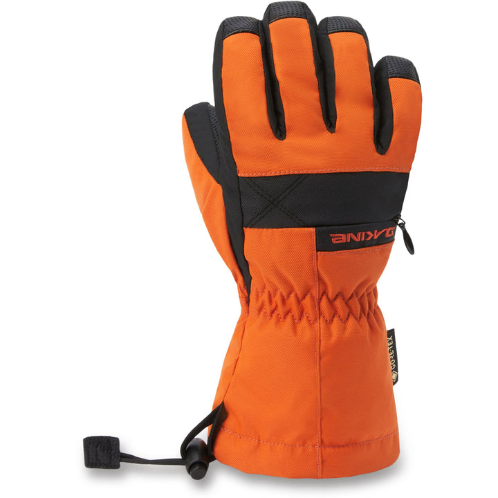 Dakine Youth Avenger GORE-TEX Glove in Pureed Pumpkin with waterproof membrane, synthetic insulation, reinforced palm, and extended cuff.