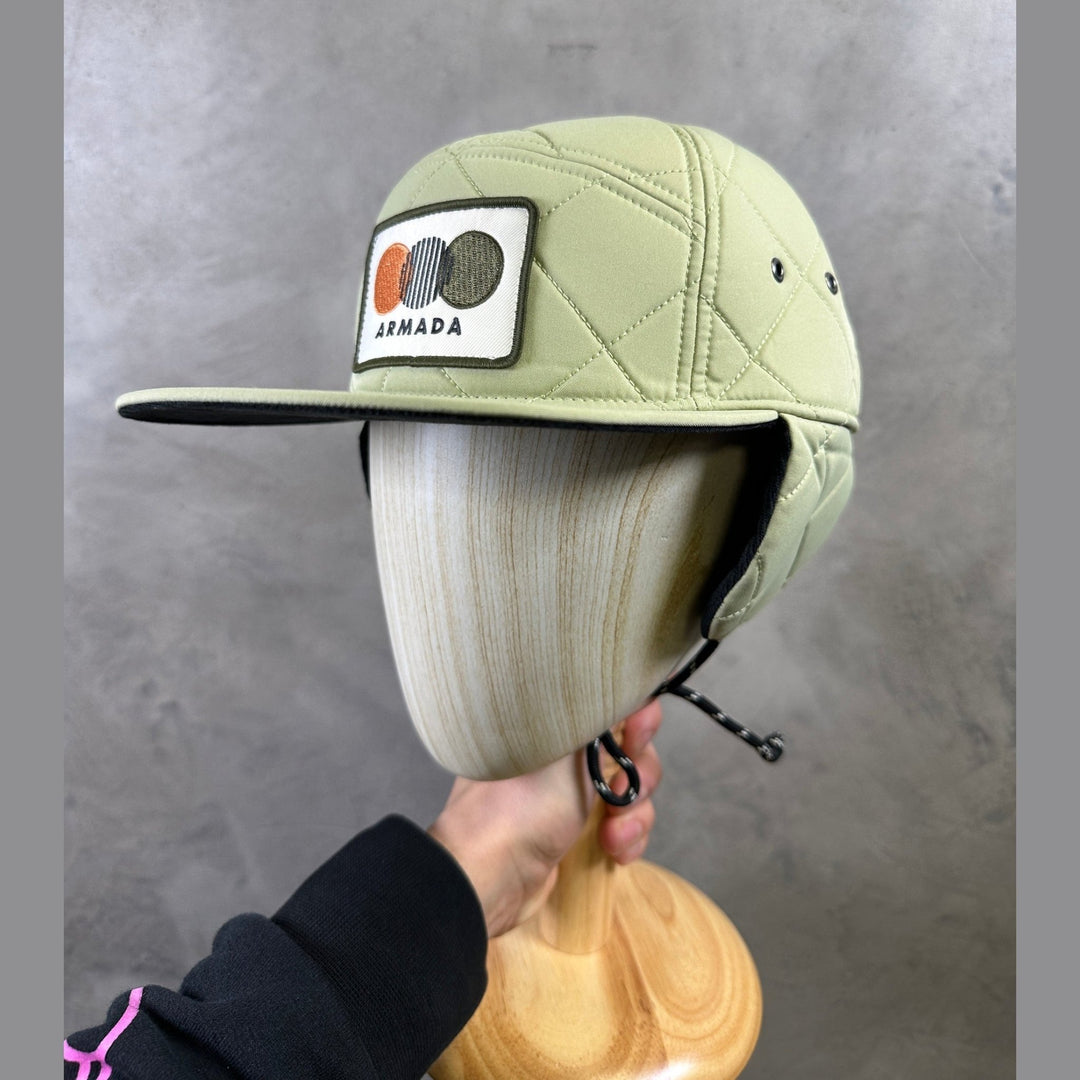 Armada Seven Panel Quilted Hat - Macha Black - SAMPLE DROP